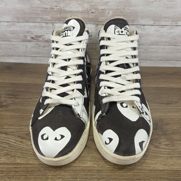 Converse x Comme des Garcons PLAY Pro Leather Black White sneakers Mens Size 9 - Picture 2 of 7